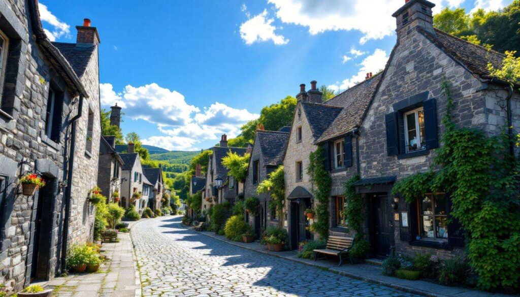 Enserré dans une vallée secrète, ce village du Cantal charme par sa pierre noire et son silence