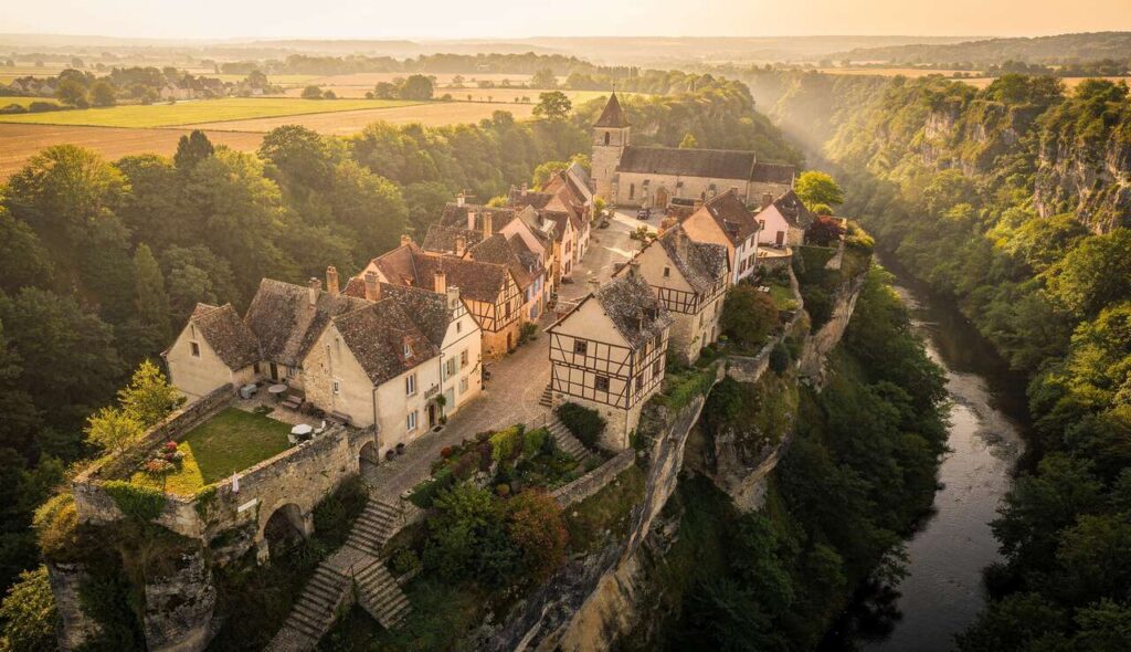 Perché au-dessus d’une gorge, ce village d’Occitanie impressionne par son architecture médiévale